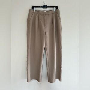 Abercrombie & Fitch Wide Leg Sloan Trouser Pants in Taupe